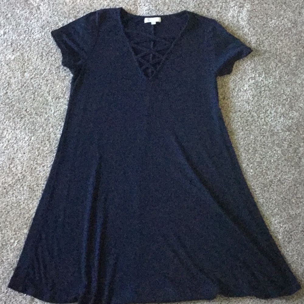 Dark navy ribbed mini dress